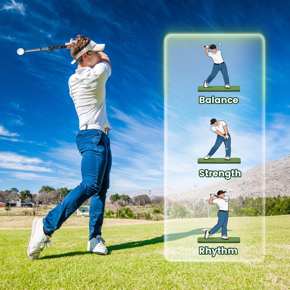 Retractable Golf Swing Trainer, Portable Golf Grip Training Aid for Right-Han...