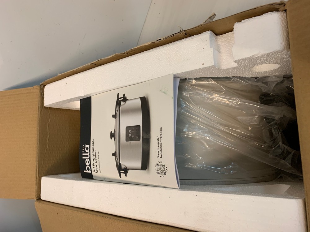 Bella Pro 90232 7-Quart Programmable Slow Cooker Searing Function Oatmilk