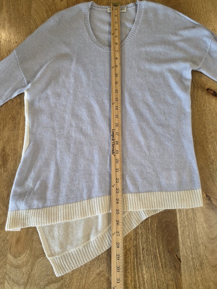 White + Warren Sweater Womens Medium Light Blue 100% Cashmere Pullover