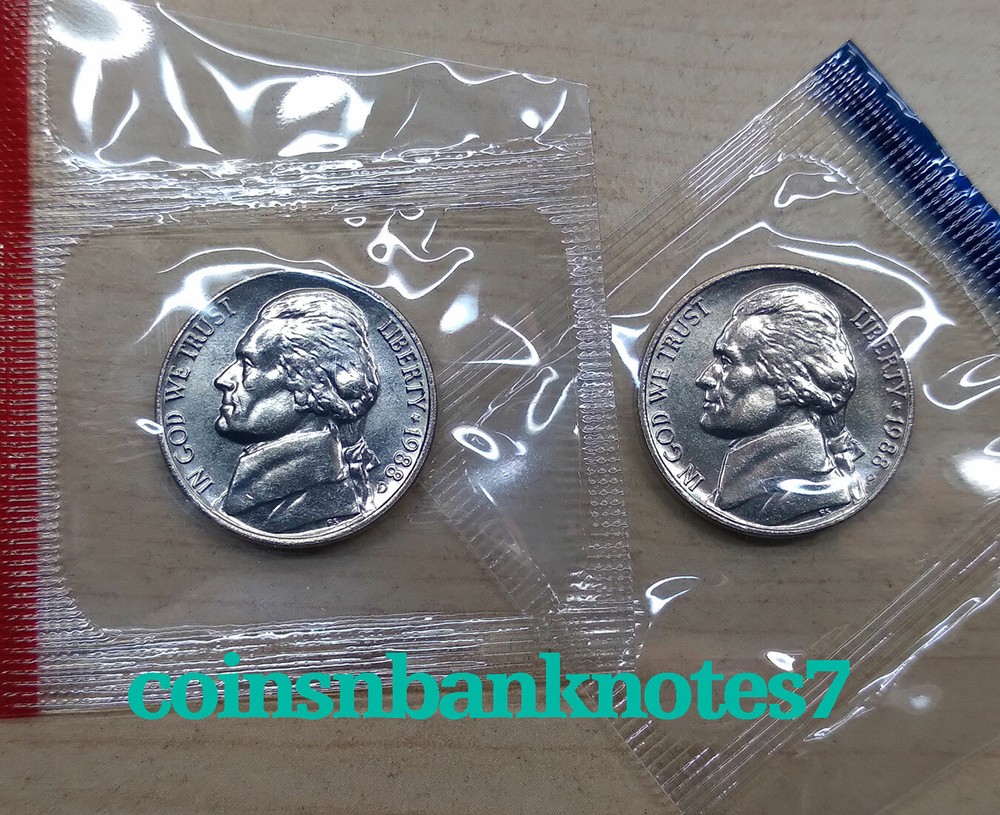 1988-D & P Jefferson Nickel BU Set