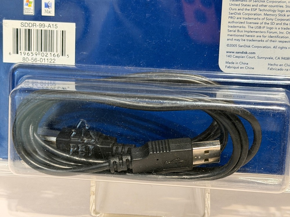 SanDisk ImageMate USB 2.0 5 in 1 Card Reader Writer Transfer Button Open Box