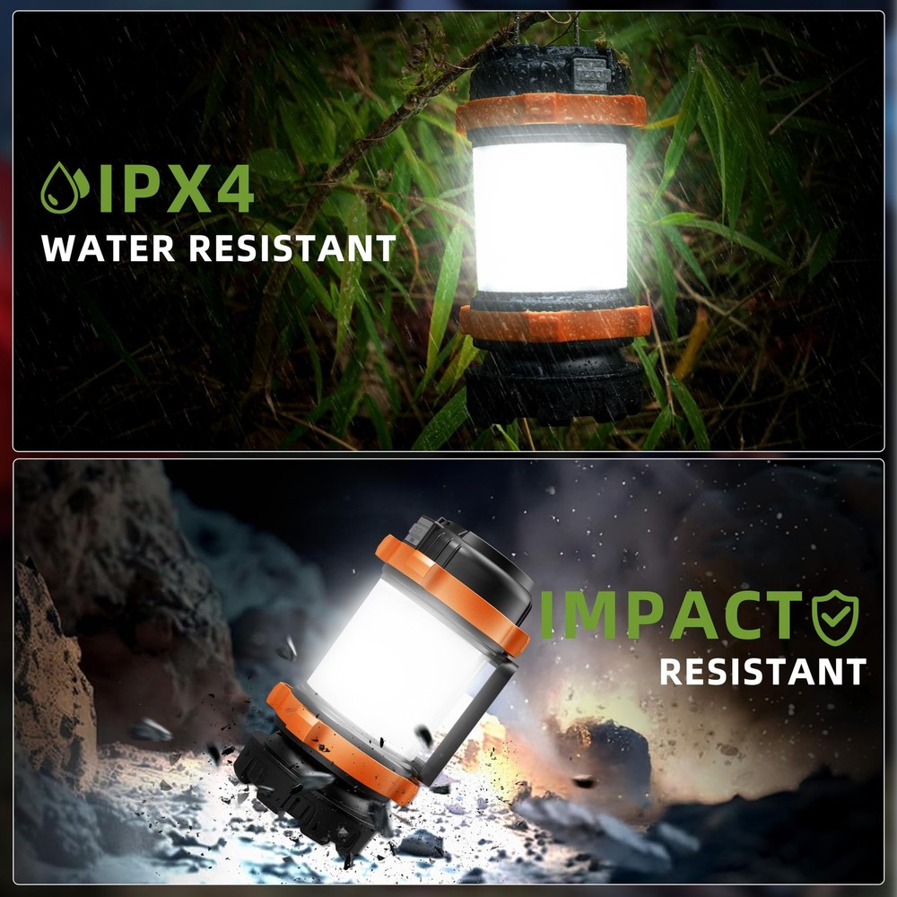 Camping Lantern Rechargeable , Camping Flashlight 4000 Capacity, 6 Modes, IPX...