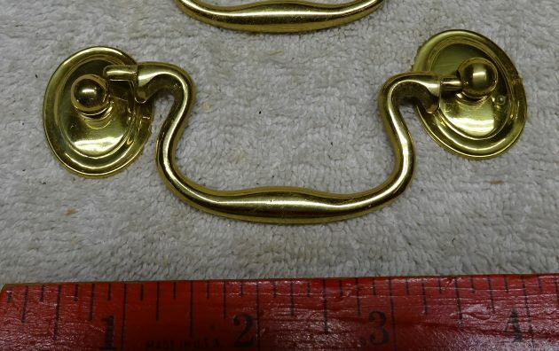 *  Vintage SOLID BRASS - Drawer DROP BALE HANDLE - NICE for AGE!!  *