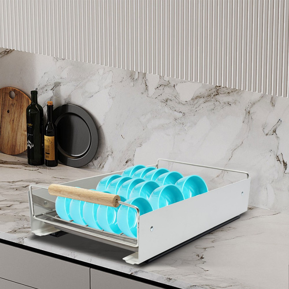 Kitchen Cabinet Organizer Pull Out Drawer Bottom-Mounted Slide Out Storage Shelf