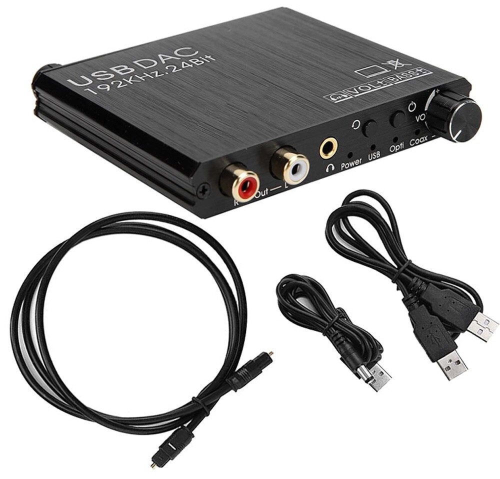 2-in-1 DAC Digital Audio decoder USB Sound Card Plug-n-Play 192kHz High Sampling