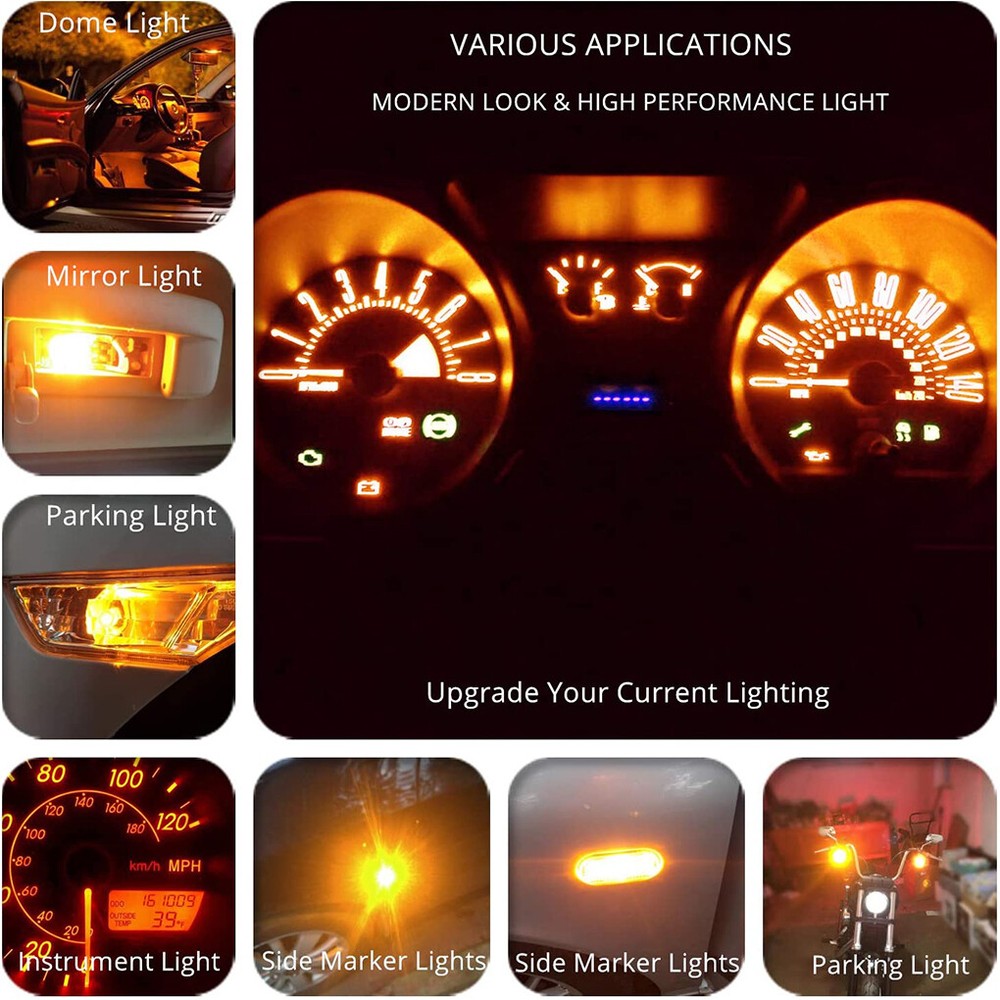 10X 74 T5 2721 LED Bulb Dash Lights w/ PC74 Socket Instrument Panel Gauge Light