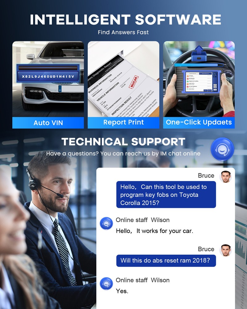 MUCAR VO7 OBD2 Scanner Bidirectional Car Diagnostic Tool All System ECU Coding