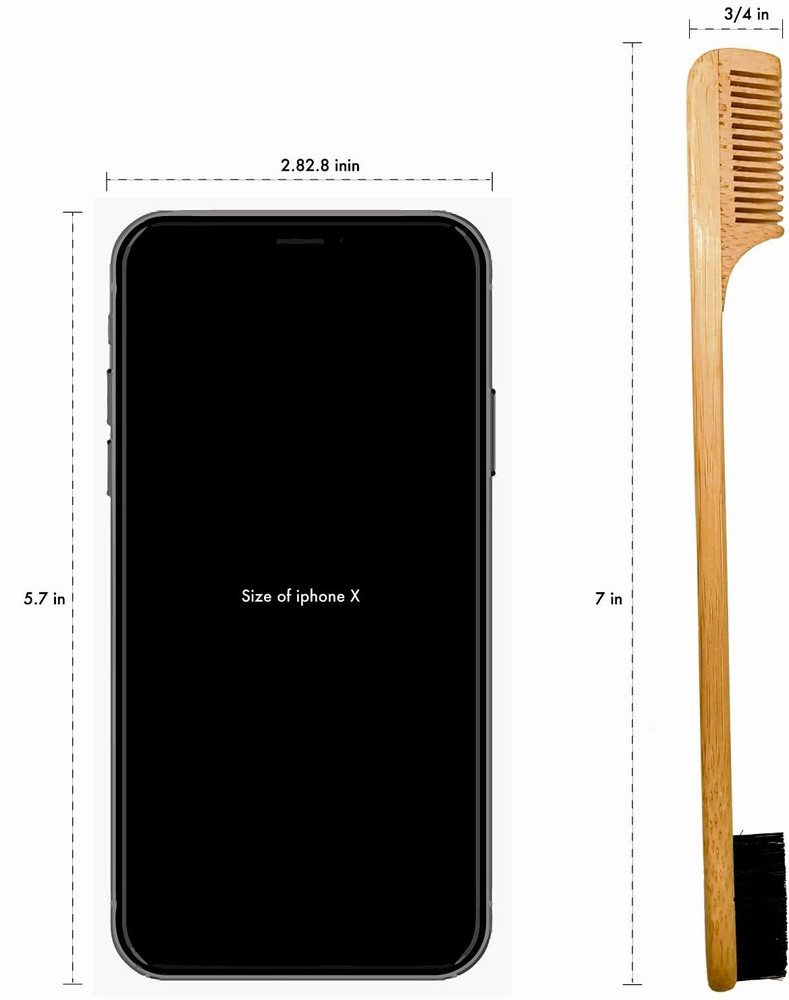 2-In-1 Sapling Mustache Brush & Comb (2-Pack) from - Boar Bristle & Bamboo