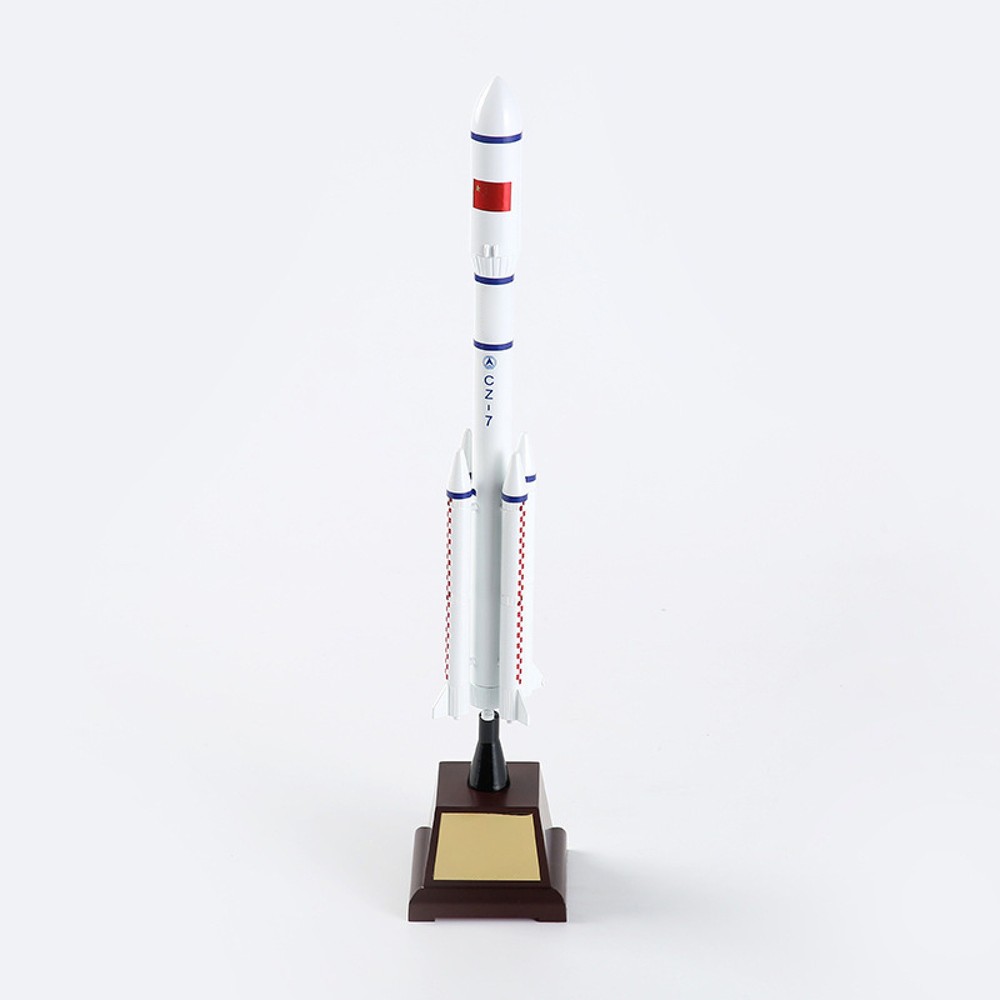 1/200 CZ-7 Long March 7 Rocket Model Simulation Alloy Spacecraft Scene Display a