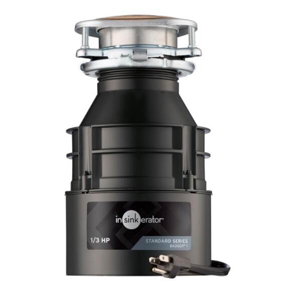 InSinkErator Garbage  Disposal with Power Cord, Badger 1, Standard Series, Black