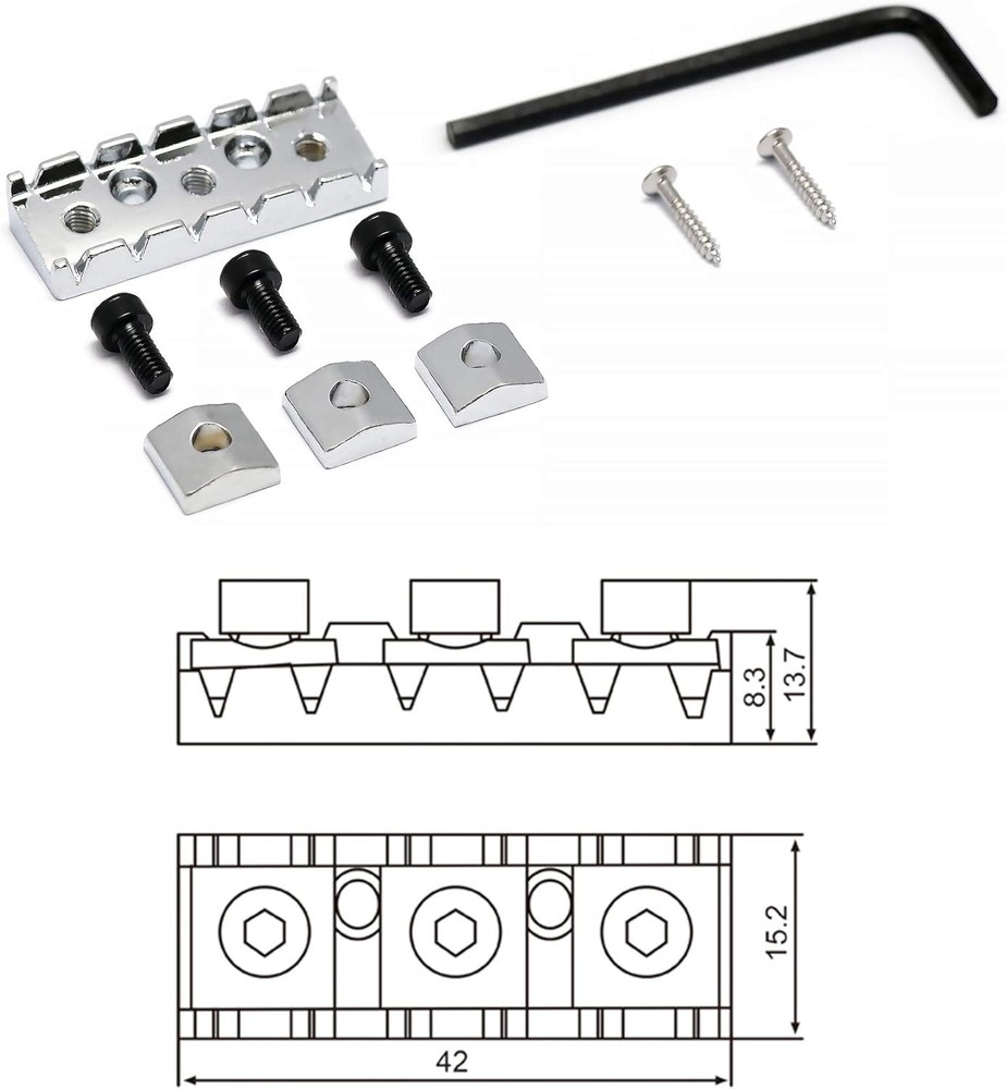 Bogart Guitar String Locking Nut for Floyd Rose Style Adjustable Height...