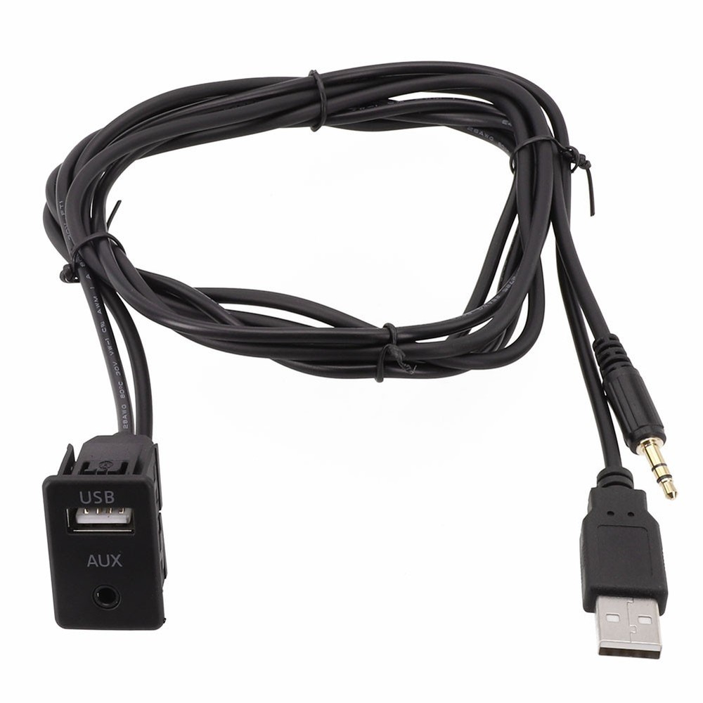Flush Mount Connector Car AUX USB Adapter 12V Voltage Compatibility For Car