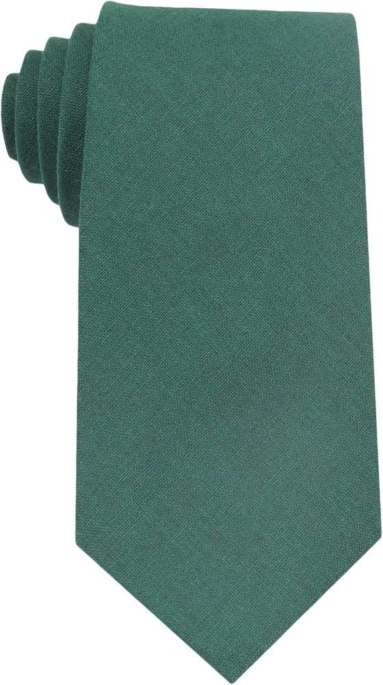 Mens Solid Linen Ties - Regular Width Pattern Necktie for Men