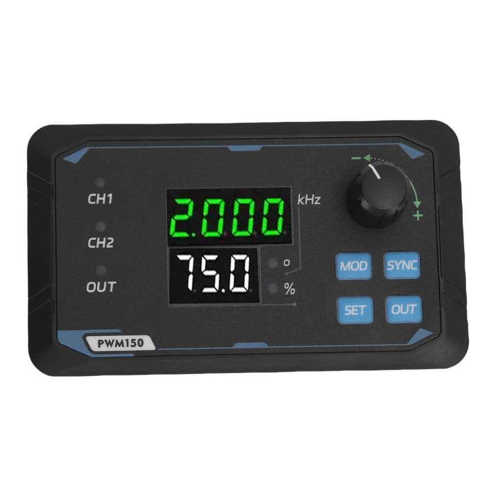2Channel PWM Signal Generator Phase Square Pulse Wave Duty Cycle Frequency Meter