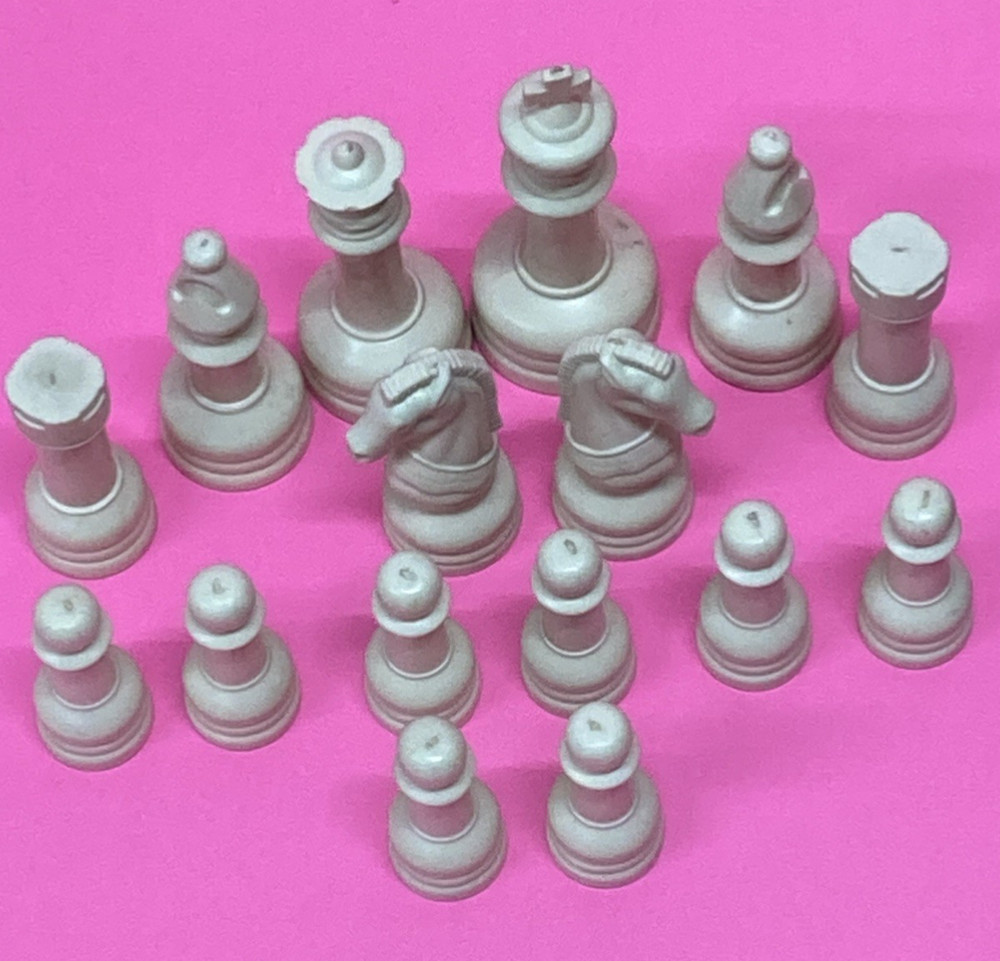 Chess Pieces Hollow Plastic Entire Set PIECES ONLY NO BOARD