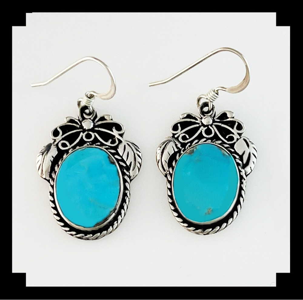 Handmade Sterling and Turquoise Earring