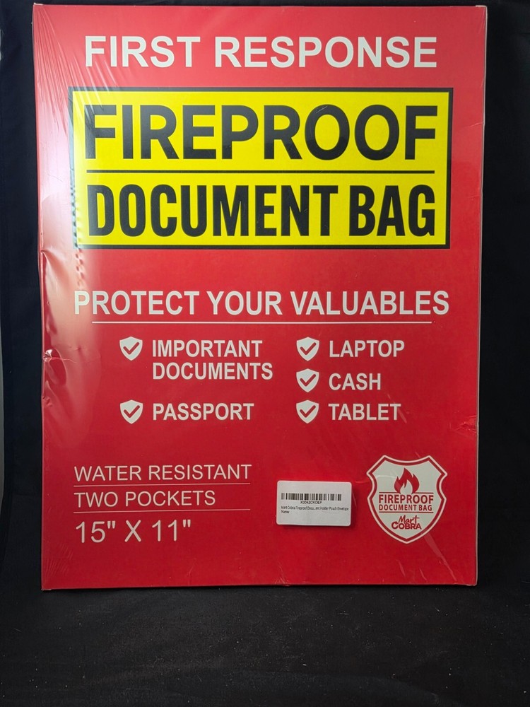 Mart COBRA First Response FIREPROOF DOCUMENT BAG 15"x11"