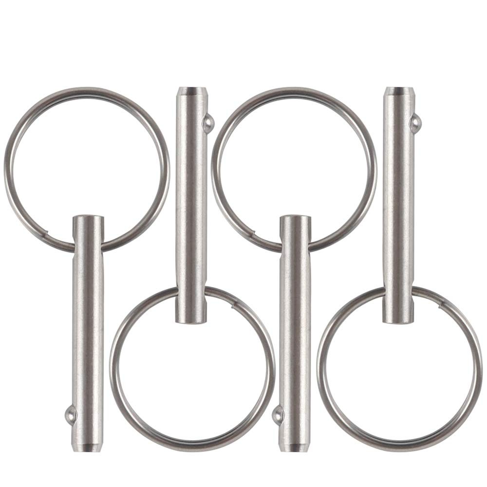4 Pack Small Quick Release Pin, Diameter 3/16", Usable One Size, Silver