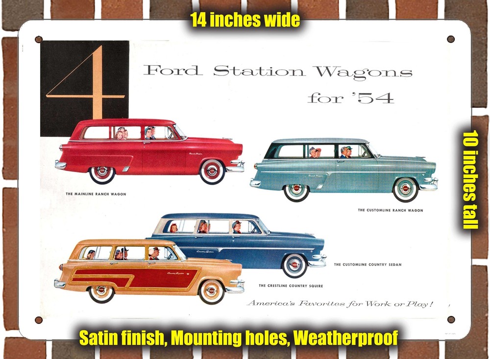 Metal Sign - 1954 Ford Wagons