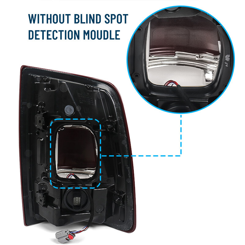 Pair For 2019-2024 Dodge RAM 2500 3500 Red Bezel LED Tail Lights w/ Blind Spot