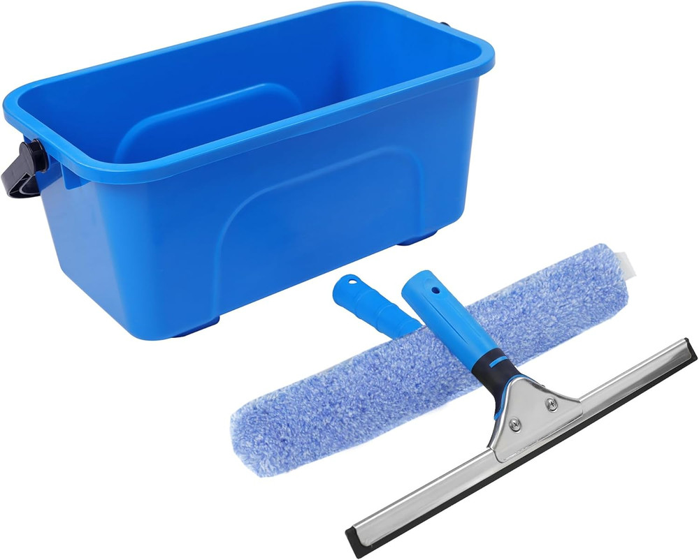 Squeegee for Window Cleaning,Window Cleaning Squeegee kit with Bucket&Microfiber