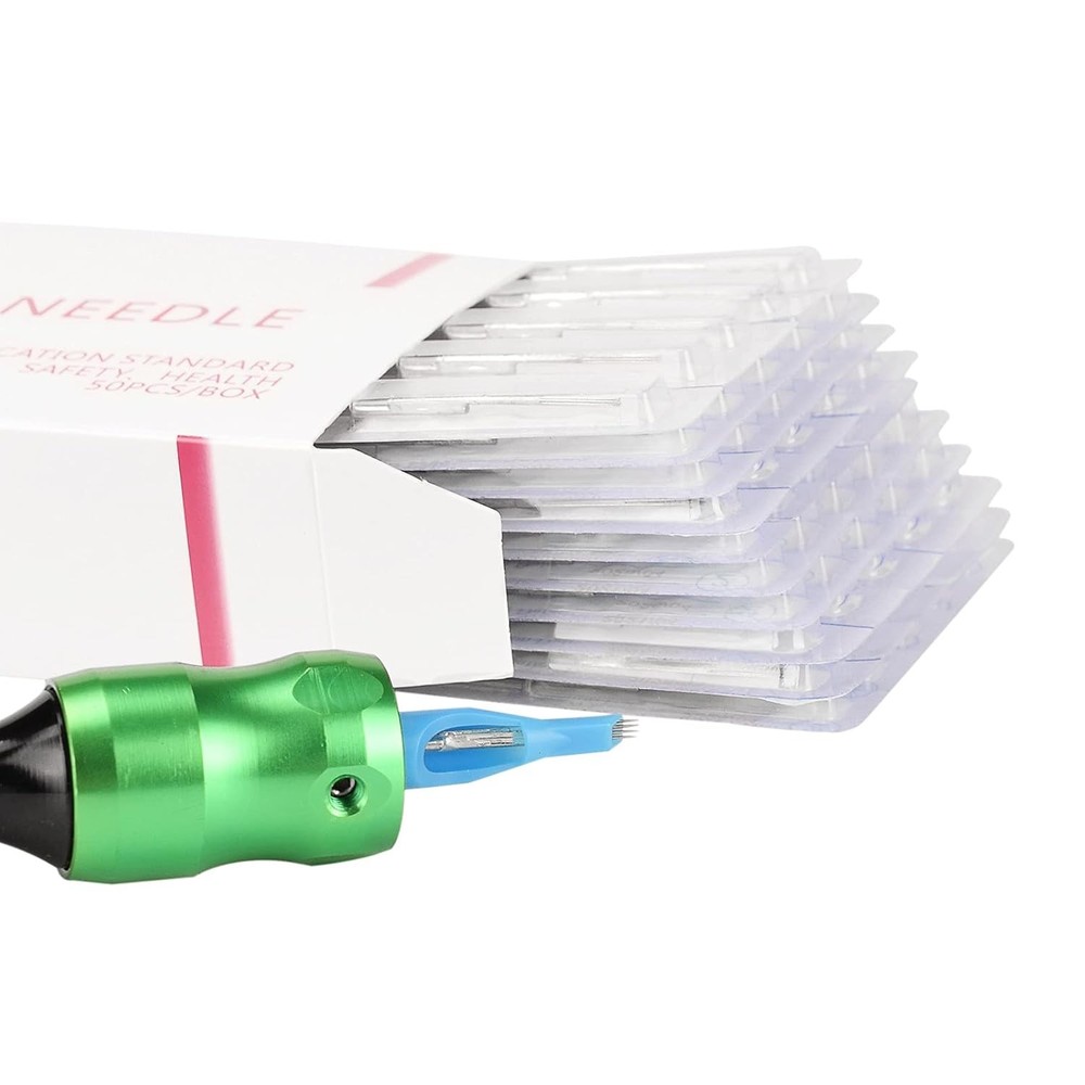 Tattoo Needles, 50pcs Disposable Mixed Assorted Needles - Round Silver