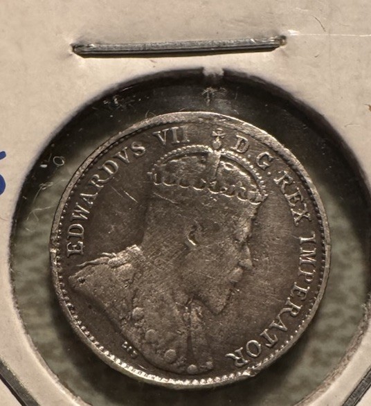 1908  Canada 5 Cent Silver Coin Edward VII  KM# 13