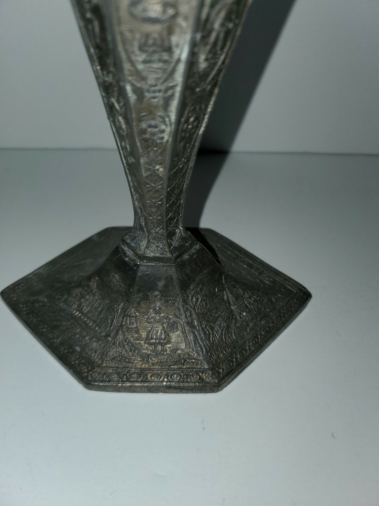 Antique Dutch Silver Plate Repousse Candlestick