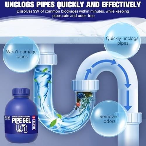 Pipe Bobo Drain Cleaner for Kitchen Sinks, Professional Drains Clog Remover, PoW