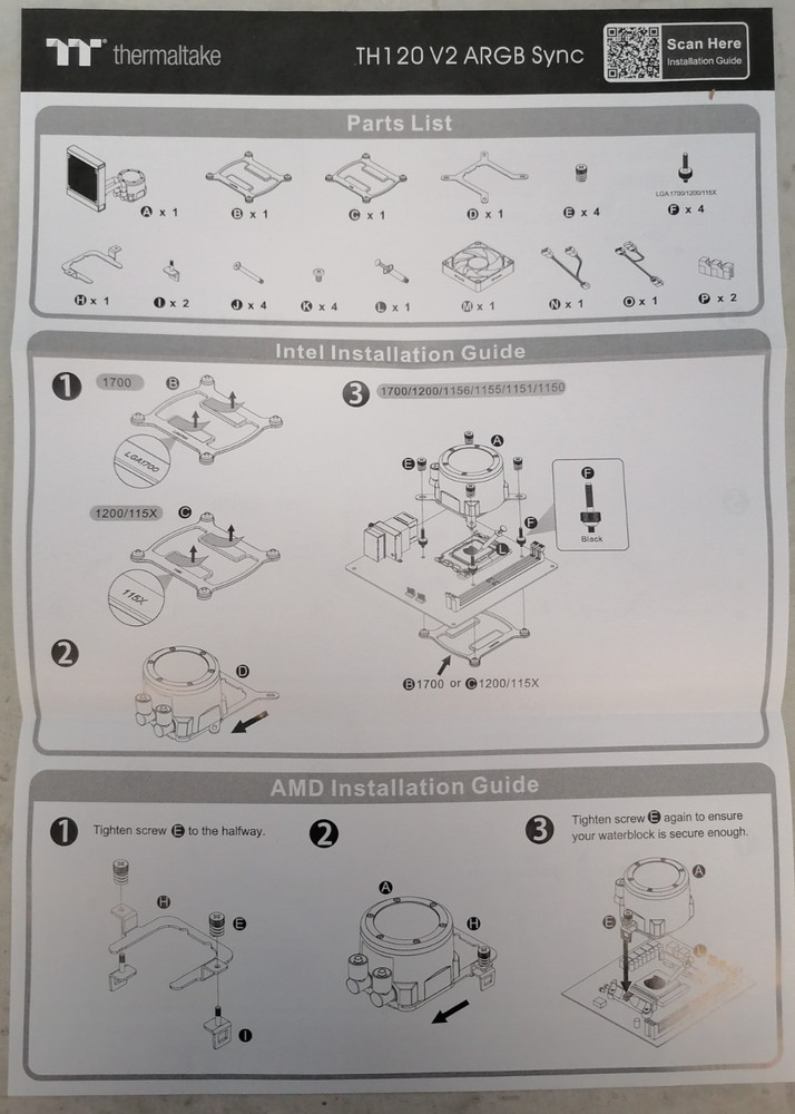 Thermaltake TH120 V2 ARGB Sync Accessories and Intel Mounting Kit