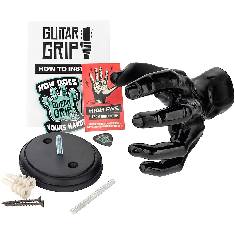 Grip Studios Classic Grip Guitar Wall Hanger Metallic Black