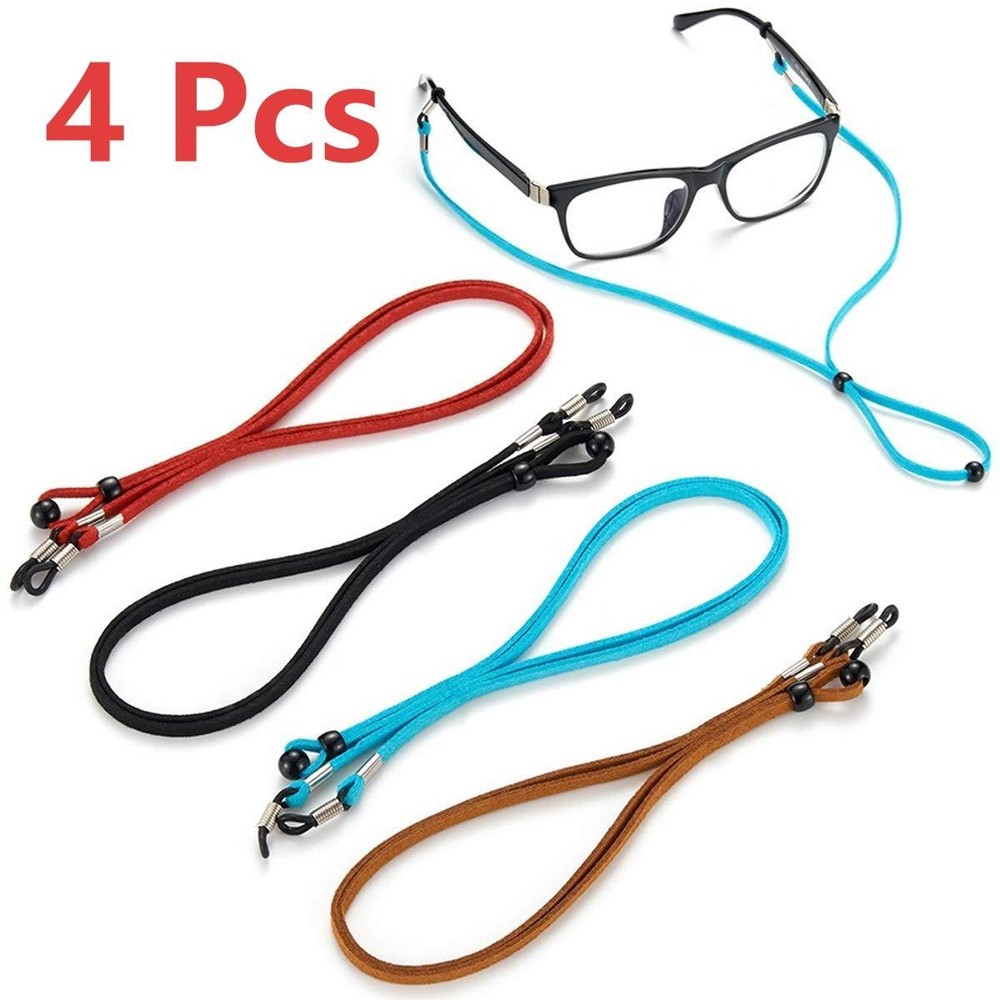 4-Pack Eyeglass Straps – Sunglasses String Holder, Adjustable Eyewear Retainer