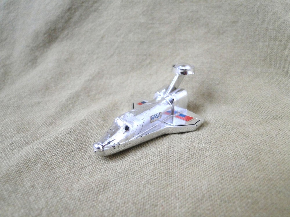 Vintage Small Plastic Chrome NASA Space Shuttle