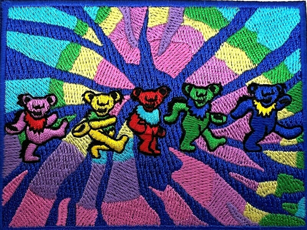 Grateful Dead Dancing Bears Embroidered Rock Iron On Patch