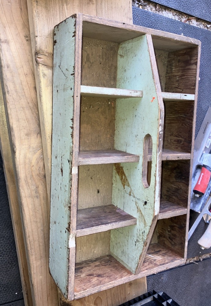 Vintage Wood Tool Carrier Large