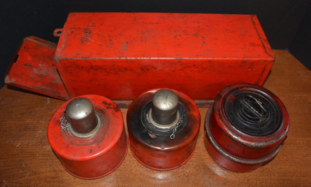 ANTHES FORCE OILER CO. KEROSENE Road Flares Orig. Storage Case EMPTY