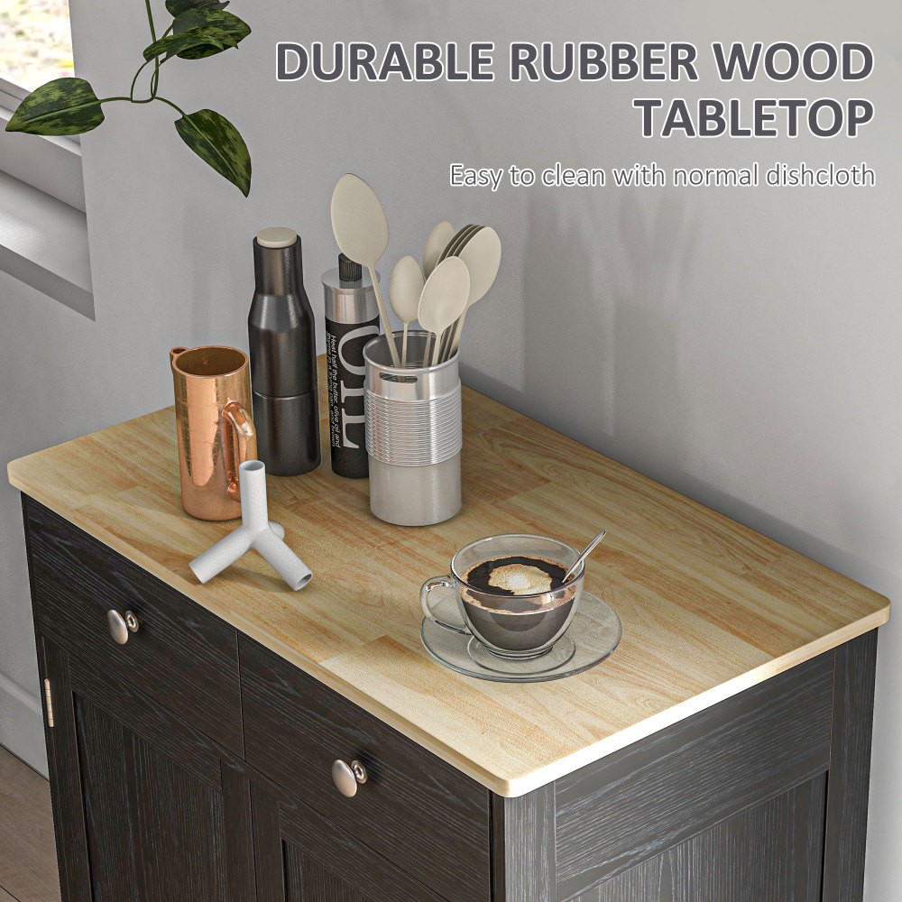 Office Coffee Cabinet - Solid Wood Countertop,Modern Tea Storage Organizer