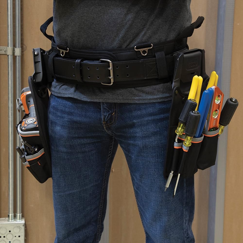 55918 Tool Belt, Electrician Belt Medium Black