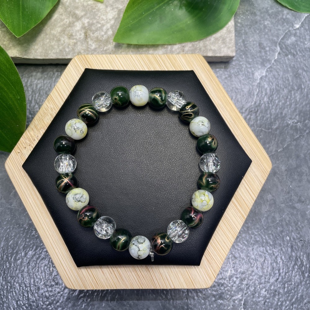 Handmade Bead Beaded Stackable 6.5” Plus Stretch Bracelet New Free Ship C1301