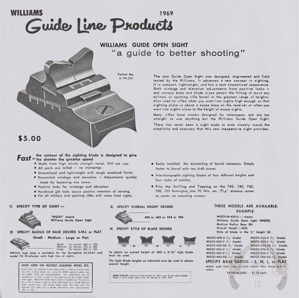 WILLIAMS Guide WGOS Flat Open Sight Base (Base Only)