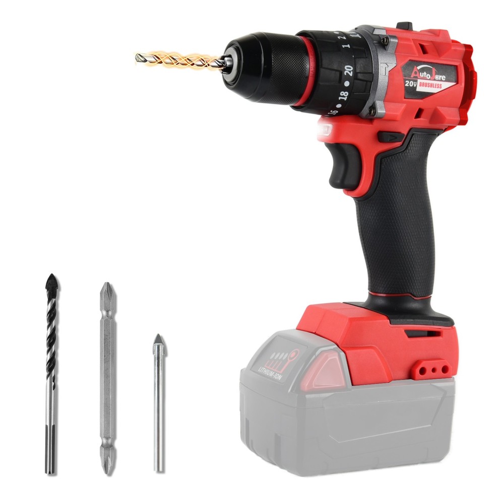 10mm Cordless Brushless Compact Impact Drill Driver Tools  For Milwaukee 18V