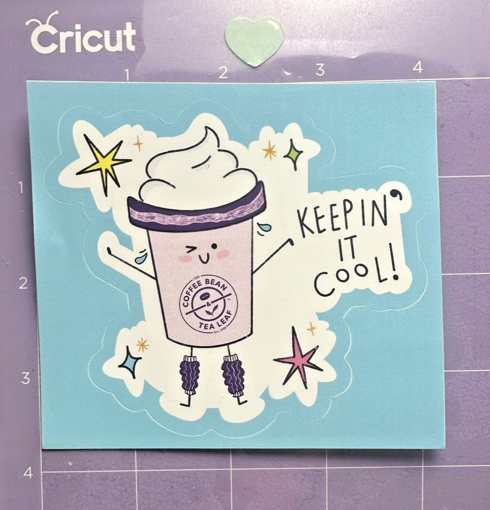 Coffee Bean & Tea Leaf (CBTL) Sticker Decal "Keepin' It Cool" 3.75” New