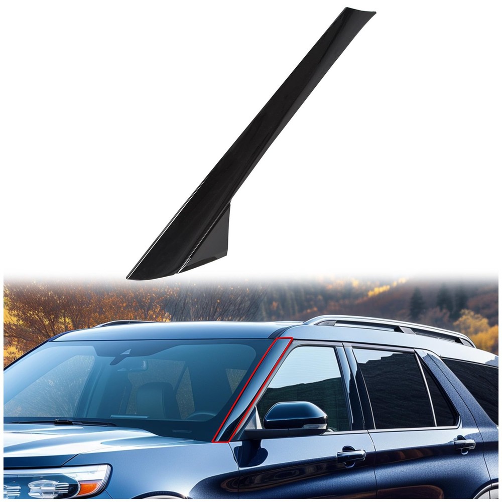 Left APillar Molding Windshield Outer Trim Compatible with 20112019 Ford Expl...