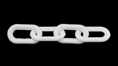 Plastic White Chain Links for Crowd Control/Halloween/Prop Chains, etc (16 Ft.)
