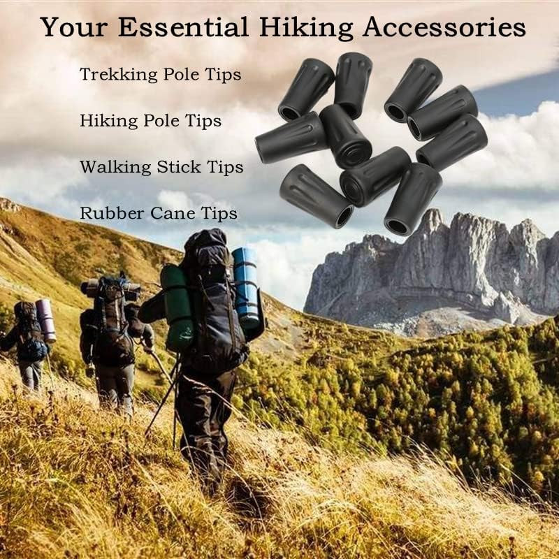 6pcs Walking Stick Tips, Replacement Rubber Tips for Walking Sticks, Trekking...