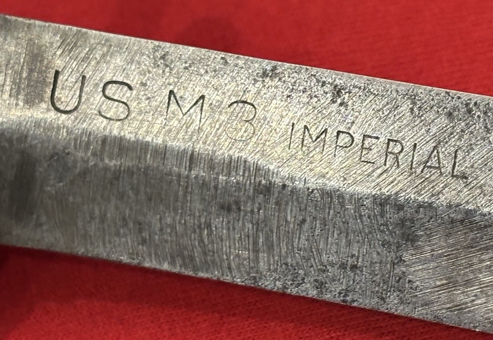 WW2 US M3 IMPERIAL CUSTOMIZED (MARKED ON BLADE) & USM8 SHEATH