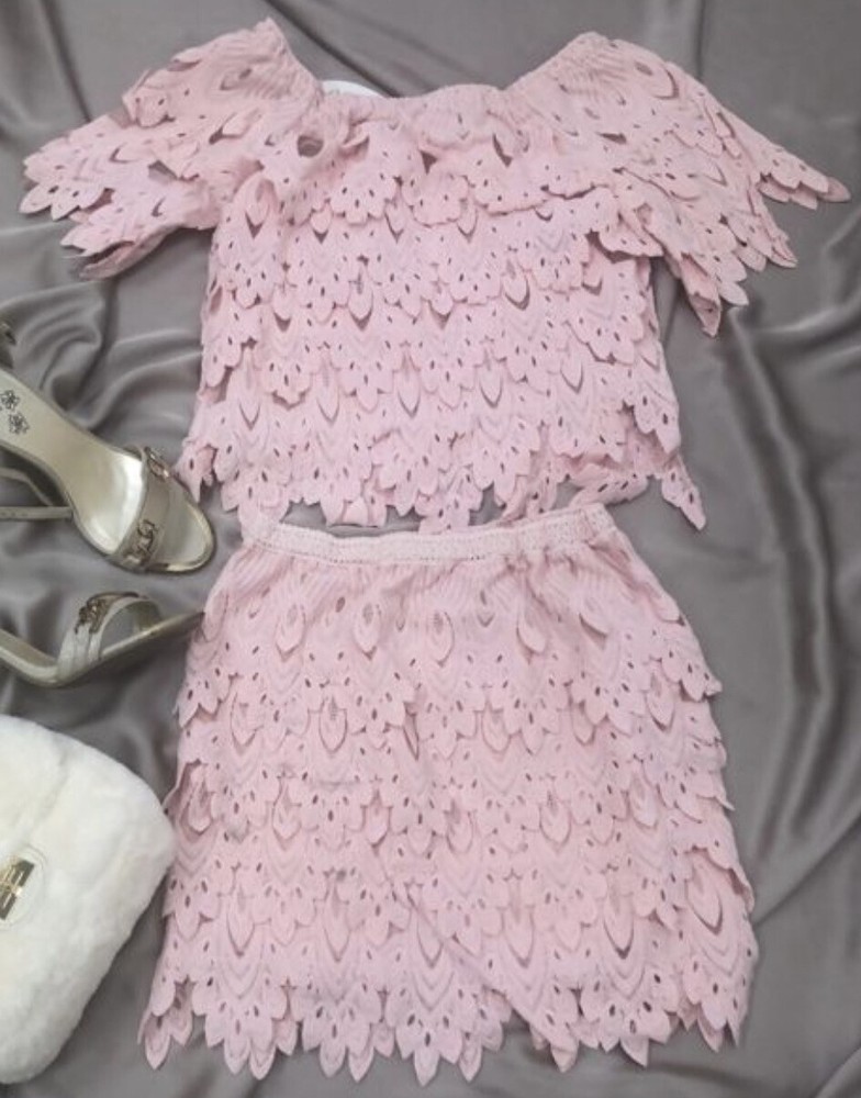 💅🏼 Pink Lace Co Ord Size S 8 💅🏼