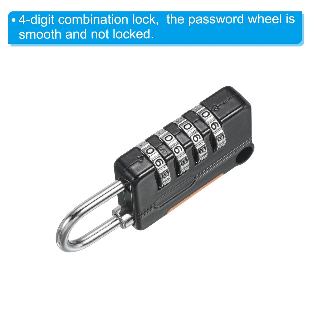 1Pcs 6.5Ft 4Digit Security Cable Padlock DIY Combination Lock Black