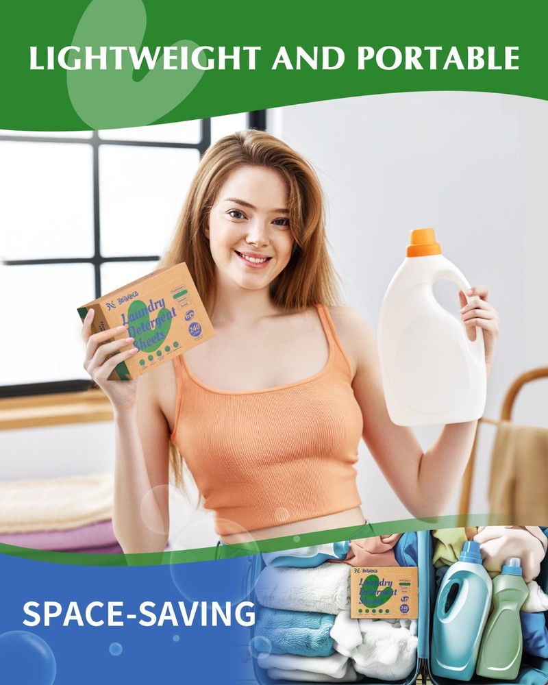Laundry Detergent Sheets. 240 Loads. Eco Friendly, Unscented Scent