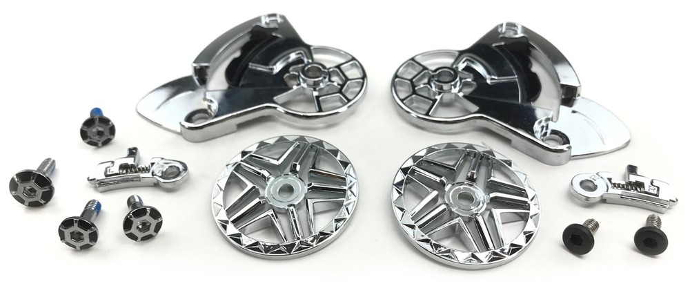LS2 Thunder Carbon Helmet Shield Pivot Base Plate Chrome